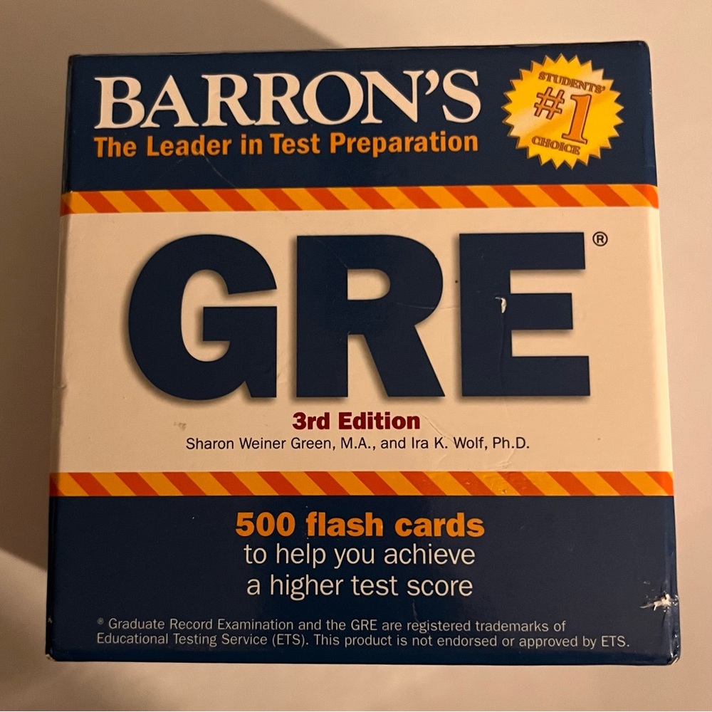 Barron's GRE 3rd Edition Flash Cards – Blue and White Study Set